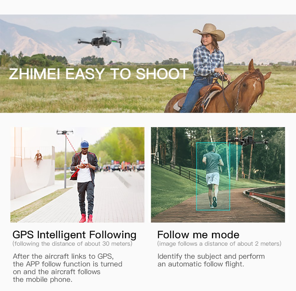 ZLRC SG906 Beast 4K Dual GPS 5G WiFi FPV Foldable RC Drone Optical Flow Positioning RTF Black - Three Battery