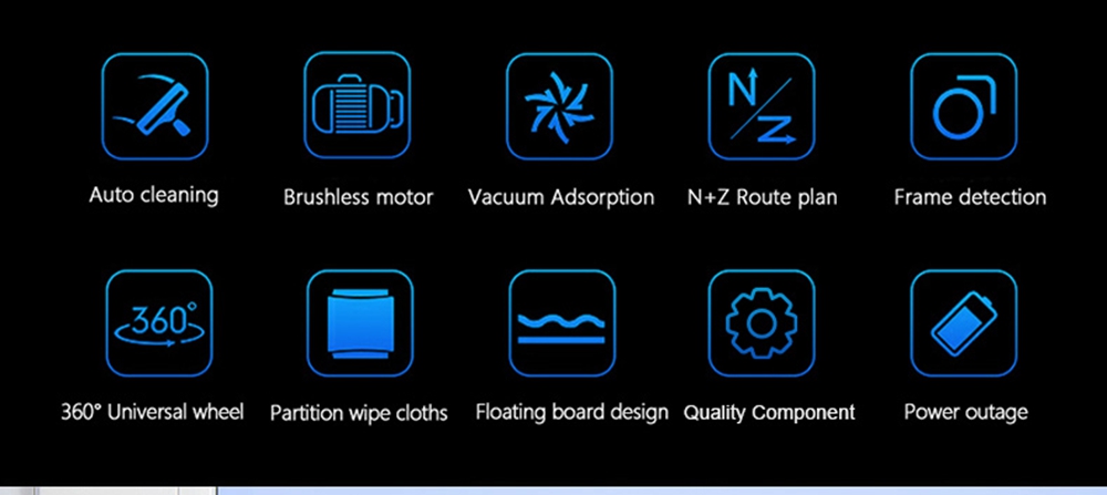 WS - 960 Smart Robot Vacuum Window Cleaner Smart Cleaning - Silver