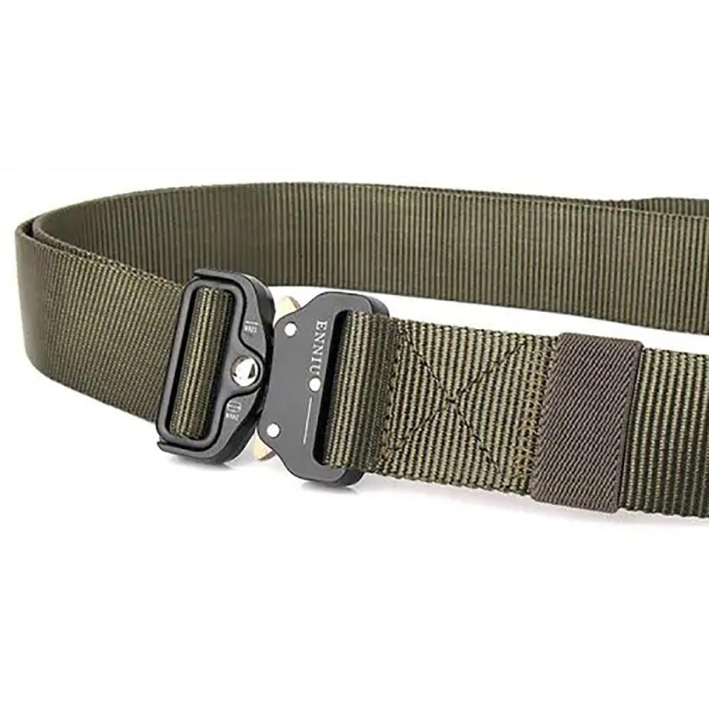 Men Outdoor Training Heavy-Duty Belt with Metal Buckle - Army Green