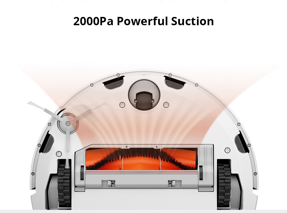 Xiaomi Mijia 1S Robot Vacuum Cleaner LDS + Visual Navigation 2000Pa Suction AI Image Recognition APP Zoned Cleaning Virtual Wall 5200mAh - White