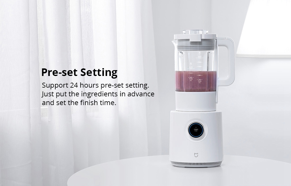 Xiaomi Mijia 8-speed Blender 1000W Motor 24 Hours Pre-set OLED Rotate Screen - White
