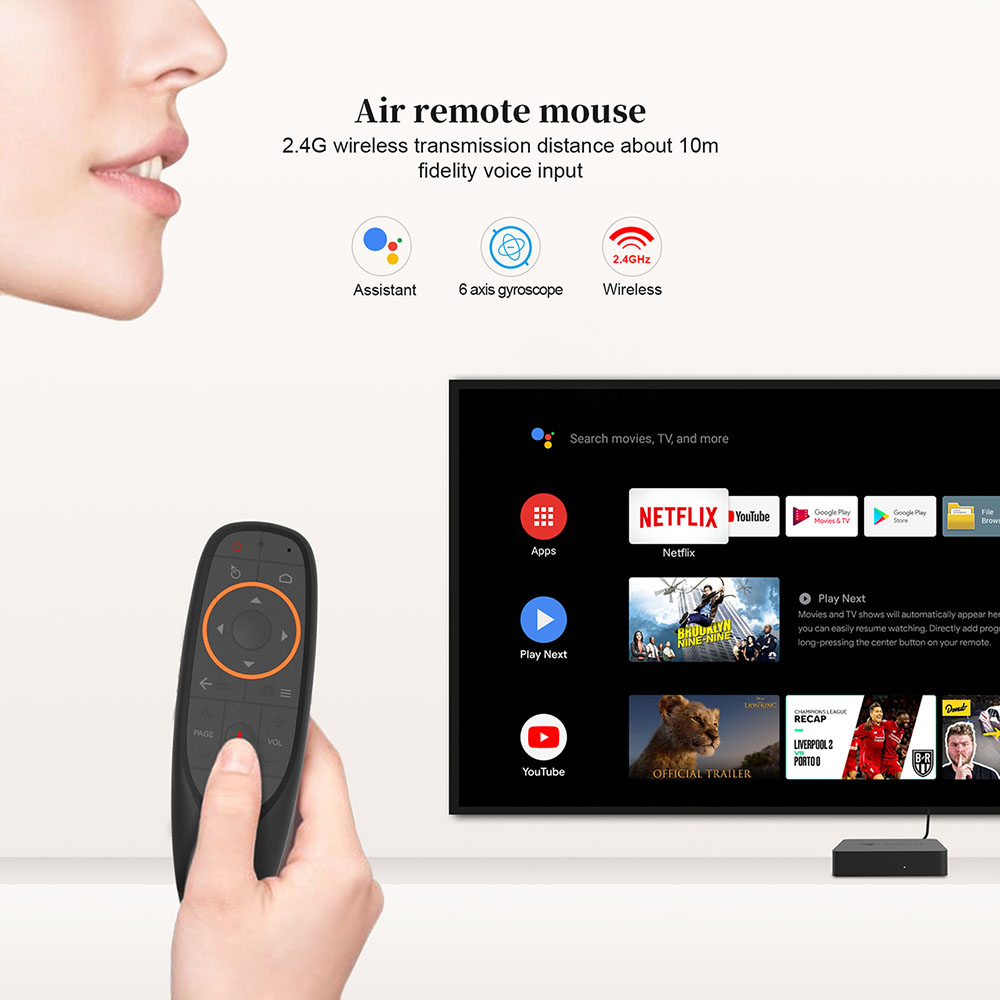 Beelink GTmini-A Amlogic S905X2 Android 9.0 4GB DDR4 32GB eMMC 4K TV Box with Voice Remote Dual Band WiFi Gigabit LAN Bluetooth USB3.0