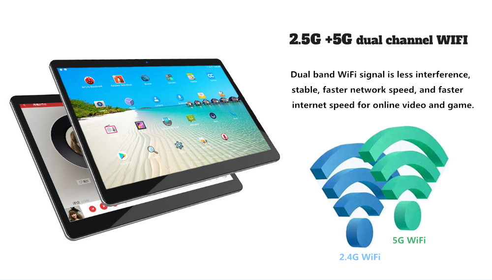 Binai G10Max 4G Phablet MTK6797X Deca Core 10.1" IPS 2.5K Screen 2560*1600 4GB RAM 64GB ROM Android 8.0 - Silver