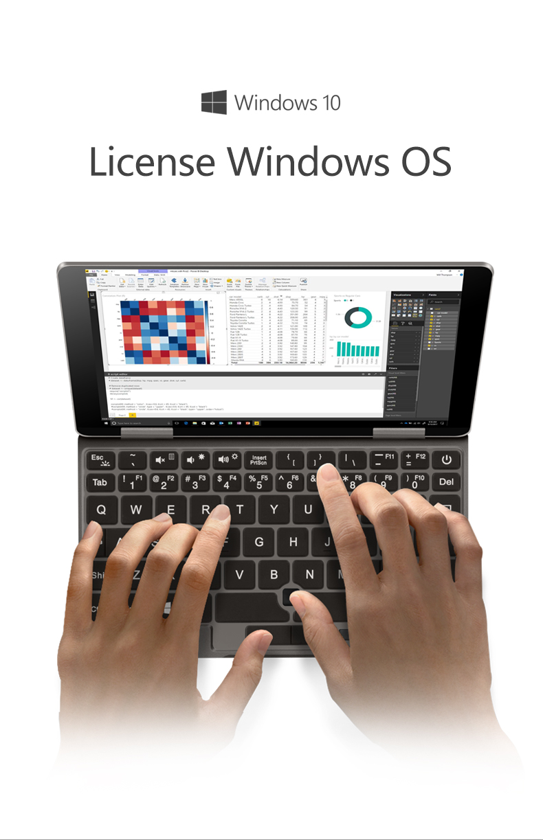One Netbook One Mix 2S Yoga Pocket Laptop Intel Core i7-8500Y Dual-Core Touch ID 7" IPS Screen 1920*1200 Windows 10 8GB RAM 512GB PCI-E SSD - Platinum