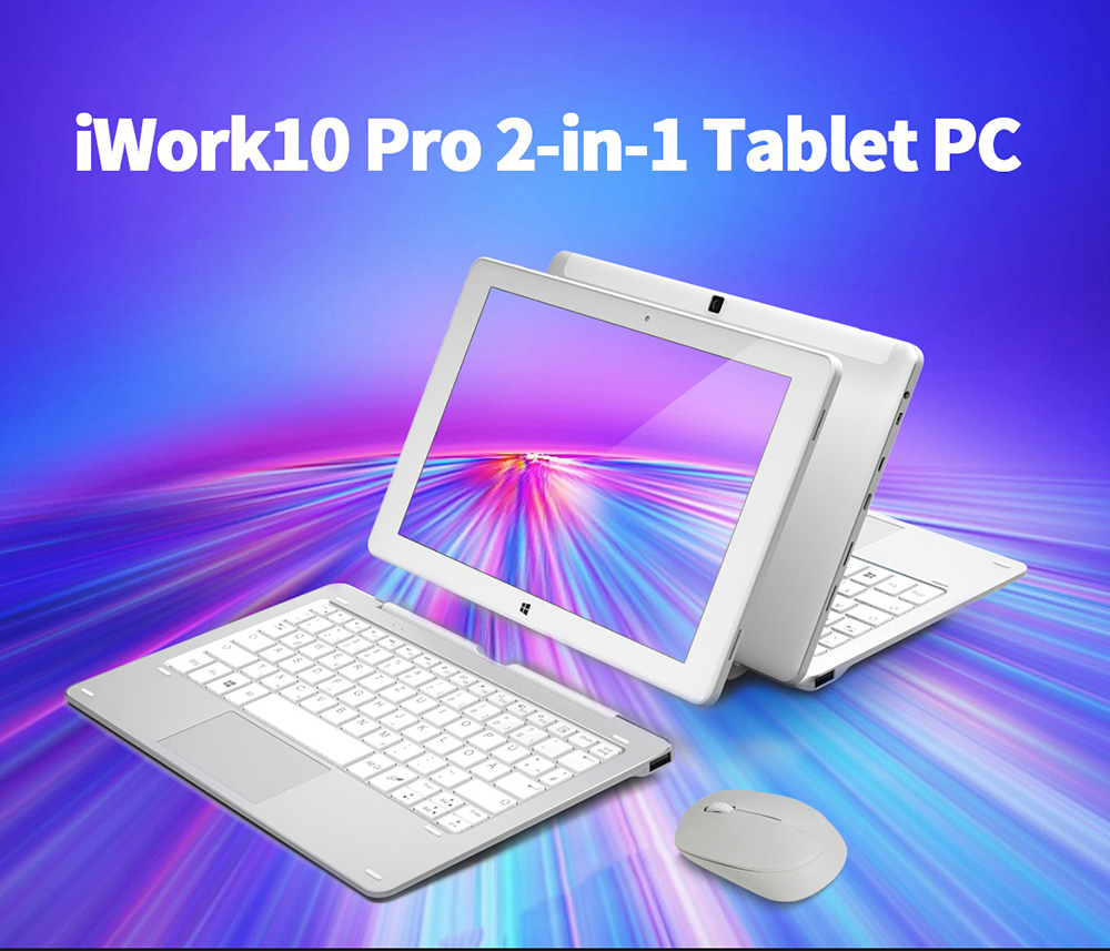 Alldocube Cube iWork10 Pro 2-in-1 10.1 Inch 1920*1200 Tablet Intel Cherry Trail Z8350 Windows10+Android5.1 Dual Boot Quad Core 4GB RAM 64GB Rom - White+Silver