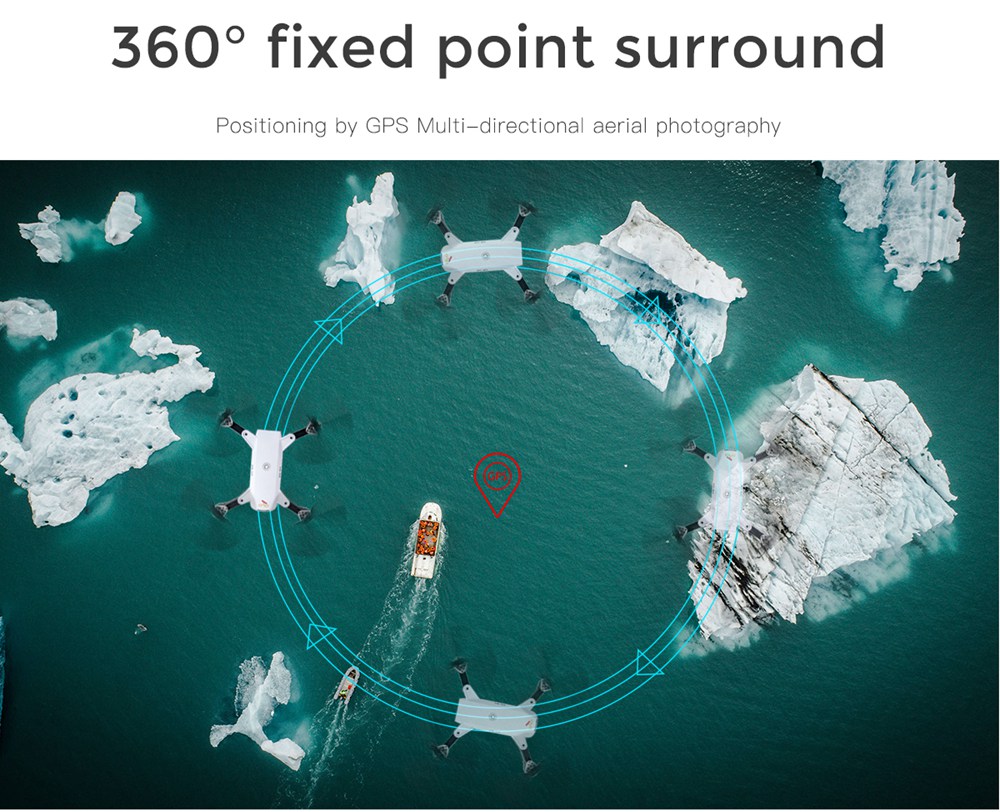 JDRC JD-20 GPS 5G WIFI RC Quadcopter Drone With 1080P Wide-angle Camera Follow Me Mode RTF - Two Batteries Version