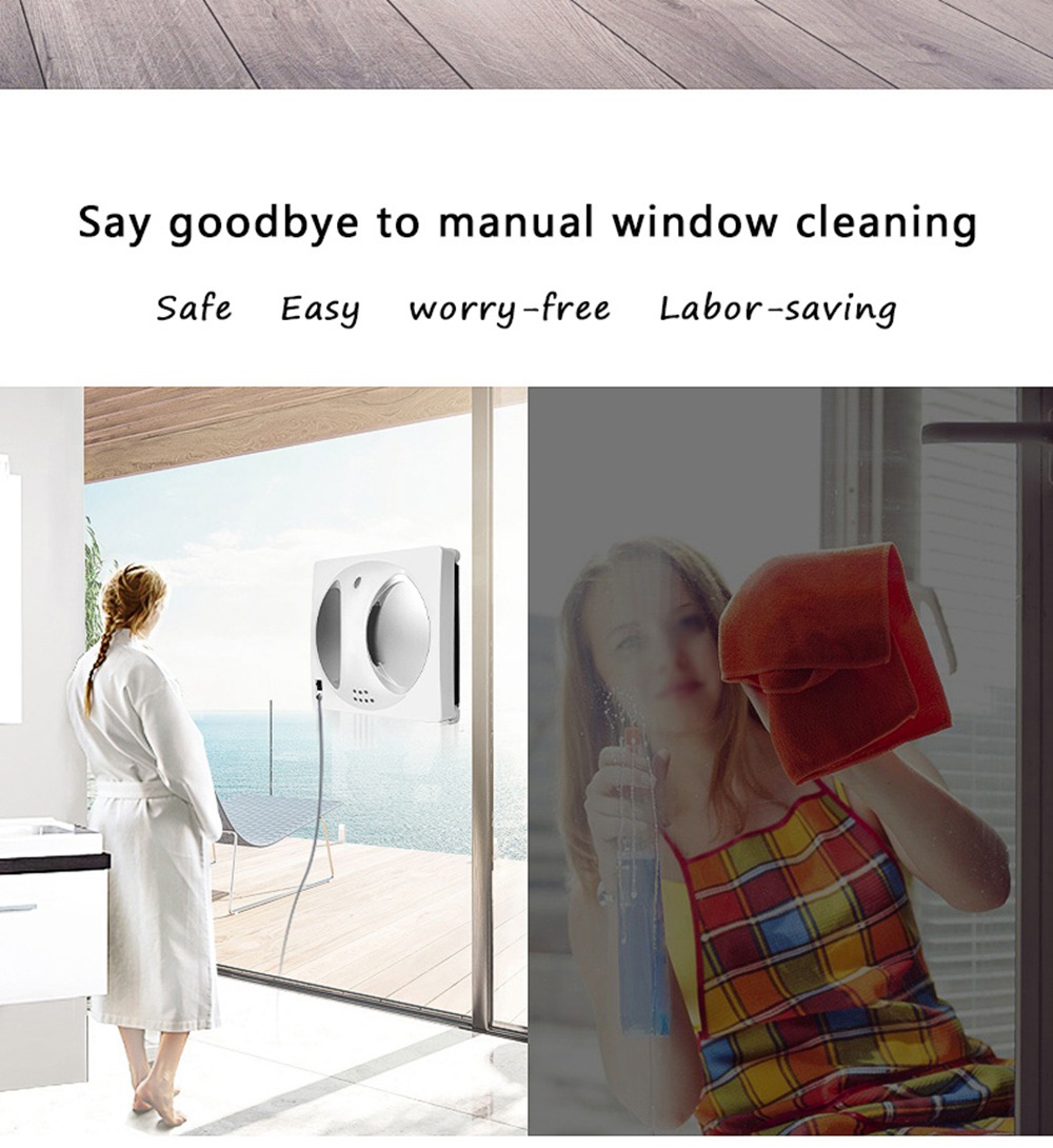 WS - 960 Smart Robot Vacuum Window Cleaner Smart Cleaning - Silver