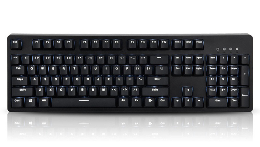 Ajazz AK535 USB Wired Mechanical Gaming Keyboard White Light CHERRY Blue Switch - Black