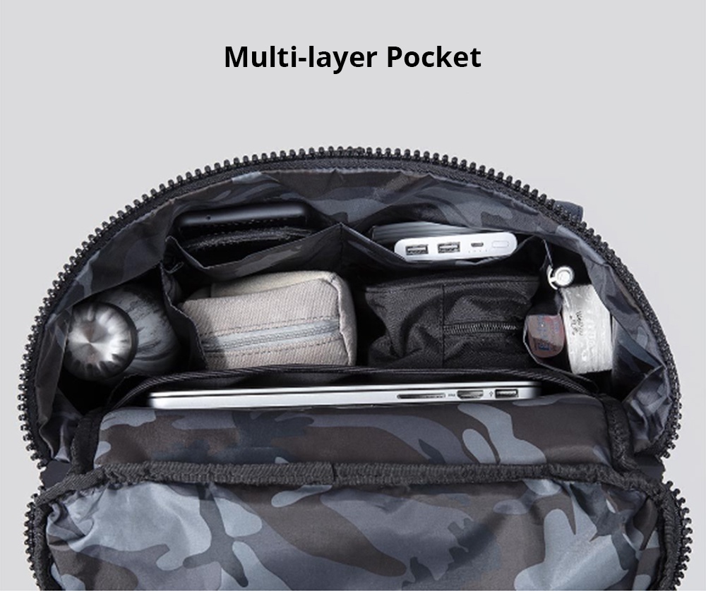 Xiaomi 90FUN Casual Outdoor Travel Backpack 13 Inch Laptop Bag Size S - Black