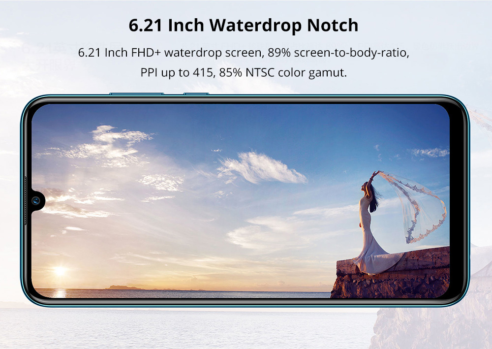HUAWEI Enjoy 9S 6.21 Inch 4G LTE Smartphone Kirin 710 4GB 64GB 24.0MP + 16.0MP + 2.0MP Triple Rear Cameras Android 9.0 Touch ID - Black