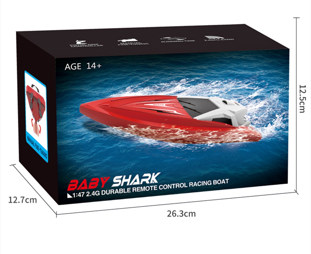 JJRC S5 Baby Shark 1/47 2.4G Wateryproof Two Built-in Motors Racing Boat RTR - Blue