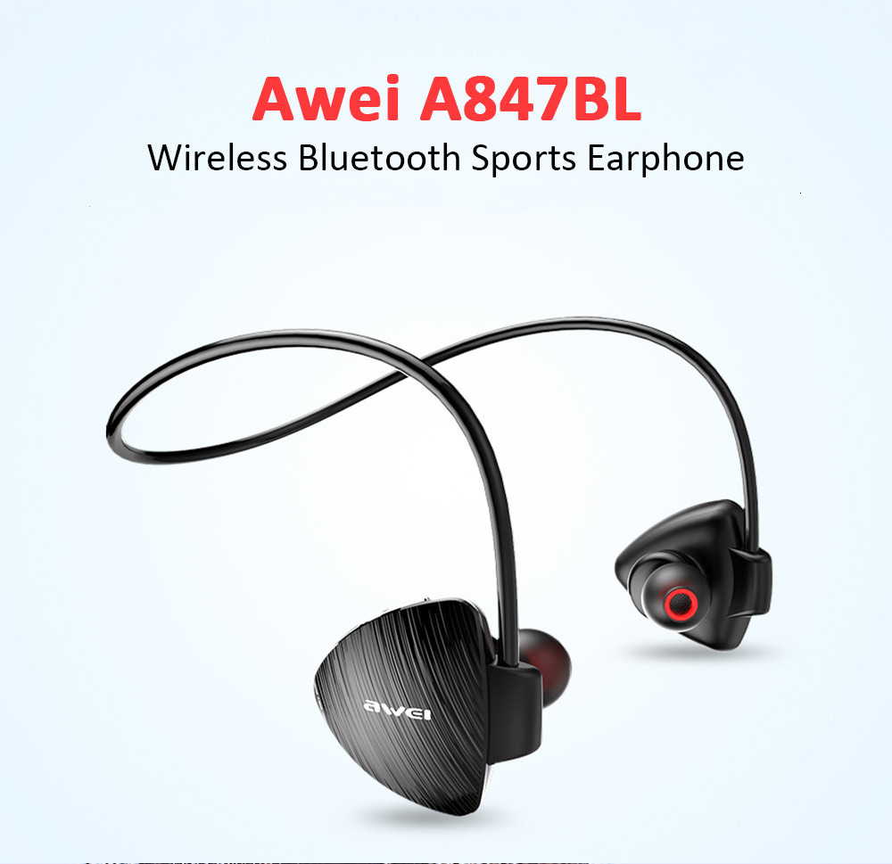 Awei A847BL Blutooth Earphones CVC 6.0 Noise Reduction IPX4 Water Resistant - Red