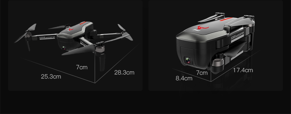 ZLRC SG906 Beast 4K Dual GPS 5G WiFi FPV Foldable RC Drone Optical Flow Positioning RTF Black - Three Battery