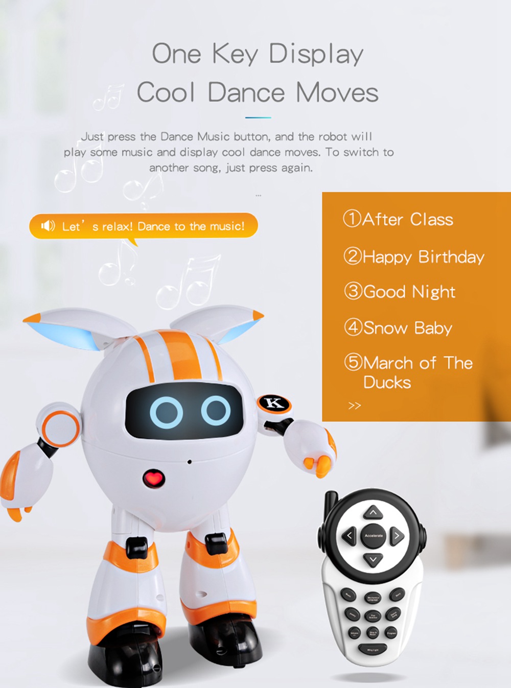 JJRC R14 KAQI-YOYO 2.4G Intelligent Programming RC Robot for Early Education - Blue