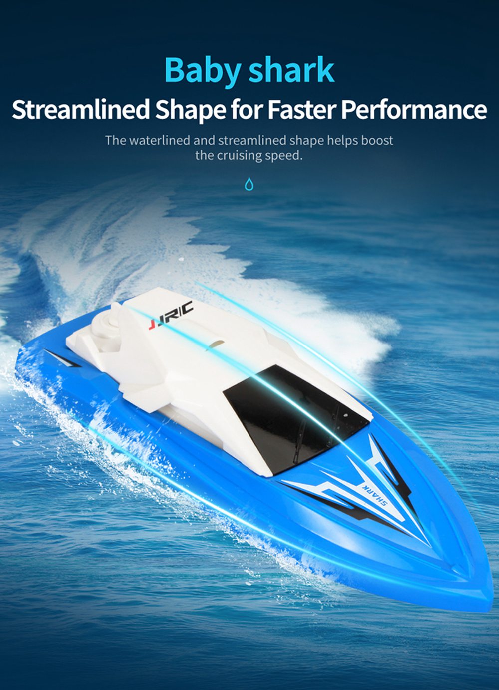JJRC S5 Baby Shark 1/47 2.4G Wateryproof Two Built-in Motors Racing Boat RTR - Red