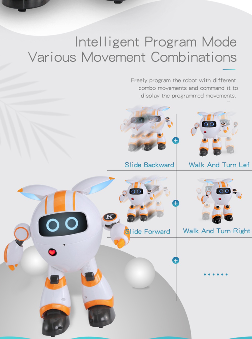 JJRC R14 KAQI-YOYO 2.4G Intelligent Programming RC Robot for Early Education - Orange