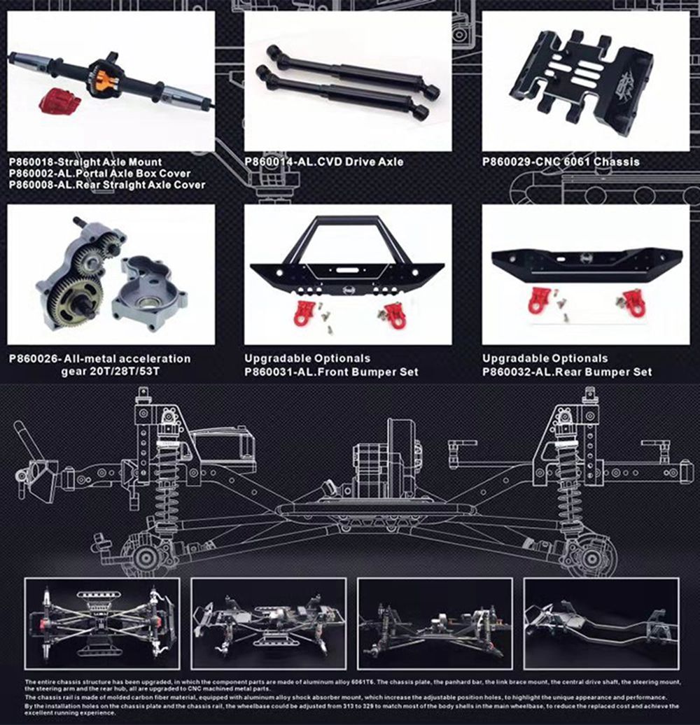 RGT EX86100 Pro 1/10 4WD Rock Cruiser EP Crawler Climbing RC Car Without Electronic Equipment Kit - Red