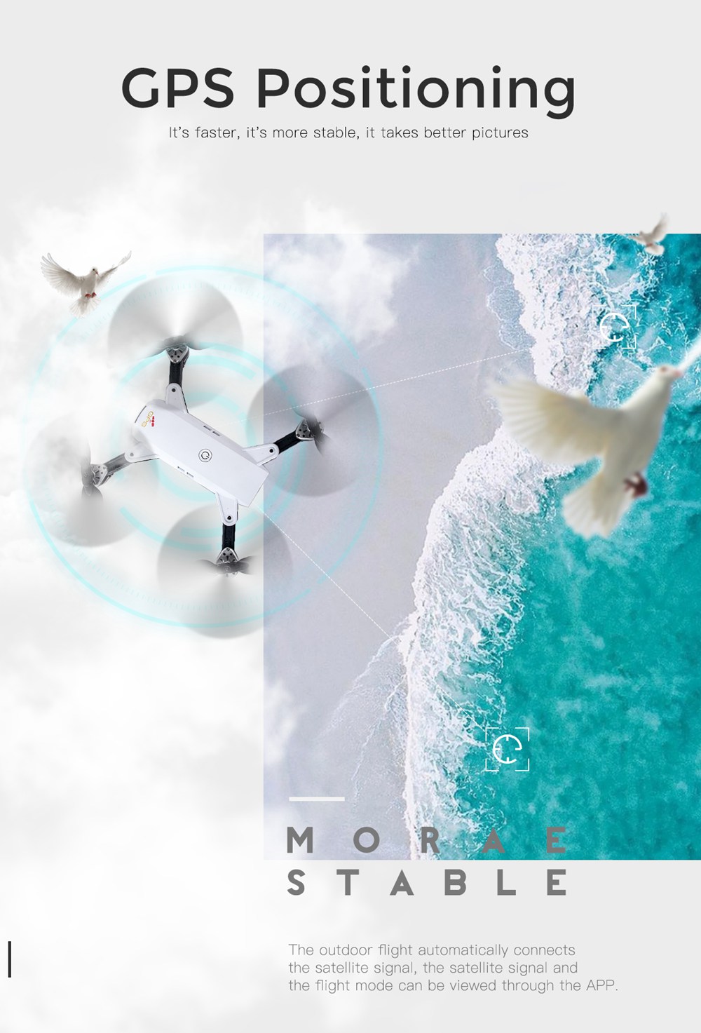 JDRC JD-20 GPS 5G WIFI RC Quadcopter Drone With 1080P Wide-angle Camera Follow Me Mode RTF - Two Batteries Version