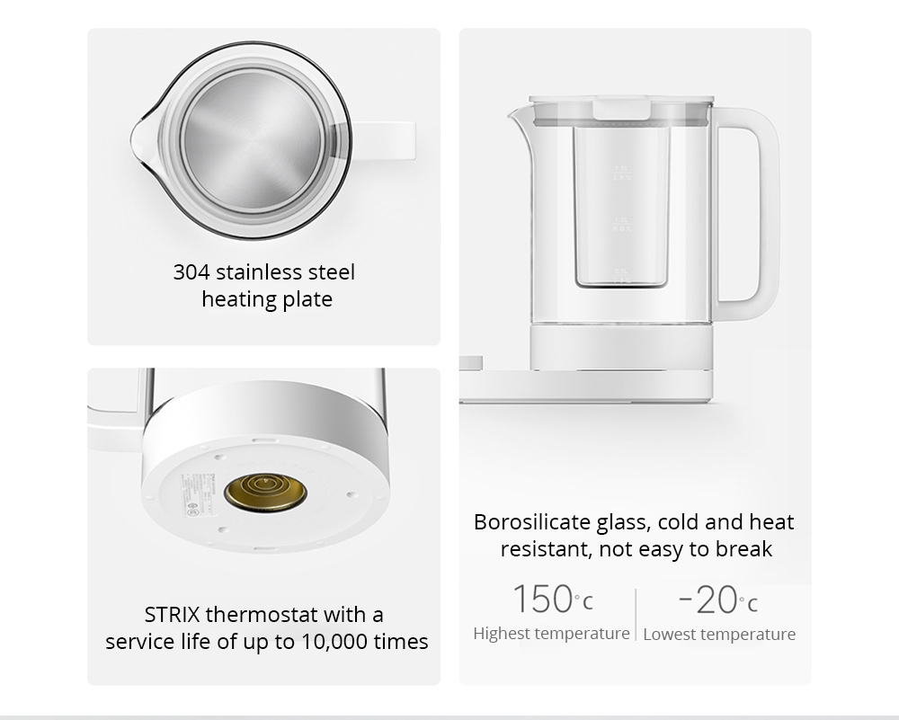 Xiaomi Mijia Multi-functional Electric Kettle 24 Cooking Modes APP Control OLED Screen 24 Hours Pre-set - White