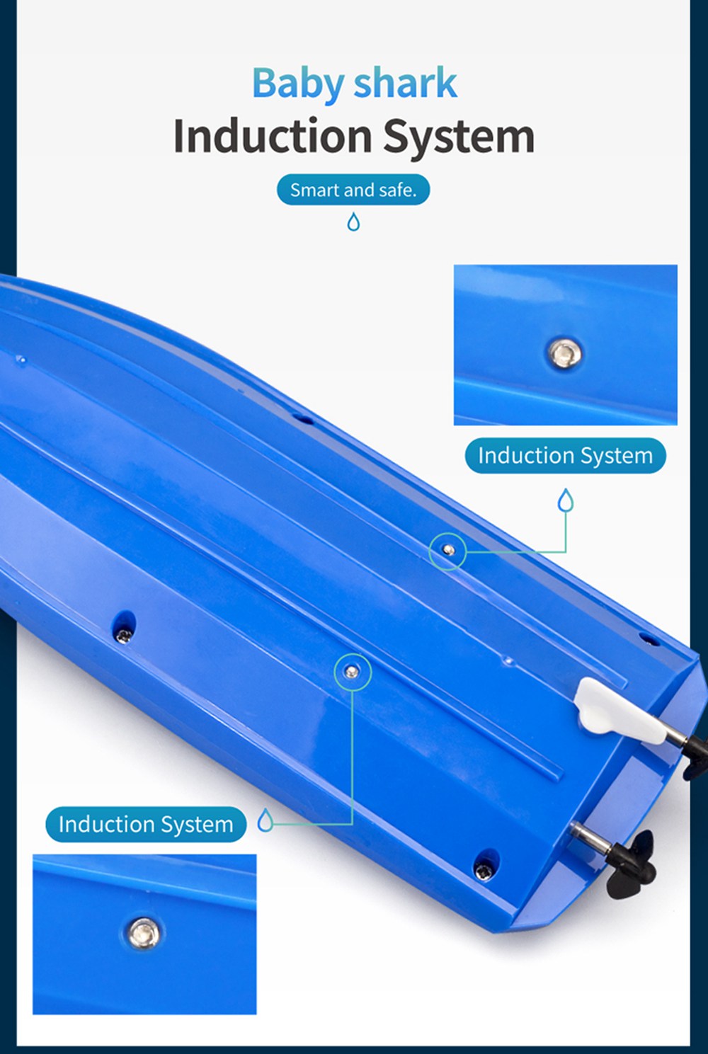 JJRC S5 Baby Shark 1/47 2.4G Wateryproof Two Built-in Motors Racing Boat RTR - Blue