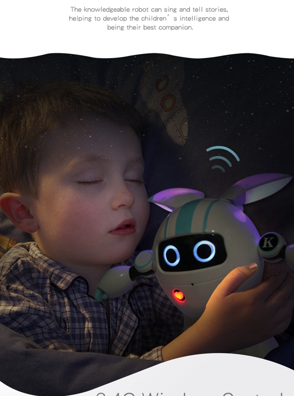 JJRC R14 KAQI-YOYO 2.4G Intelligent Programming RC Robot for Early Education - Blue