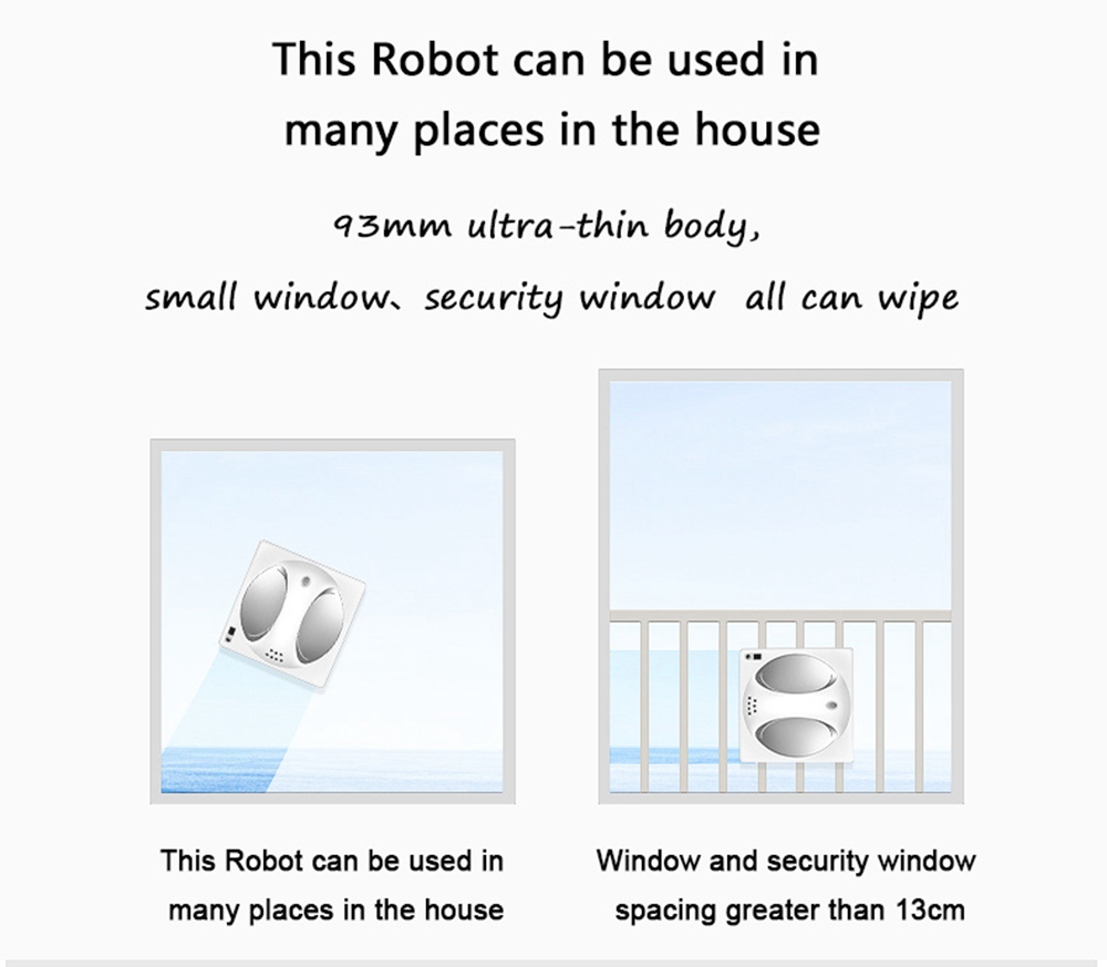 WS - 960 Smart Robot Vacuum Window Cleaner Smart Cleaning - Silver