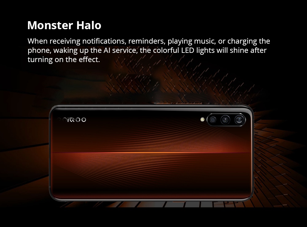 Vivo iQOO 6.41 Inch 4G LTE Smartphone Snapdragon 855 6GB 128GB 12.0MP+13.0MP+2.0MP Triple Rear Cameras Android 9.0 In-Display Fingerprint NFC - Orange