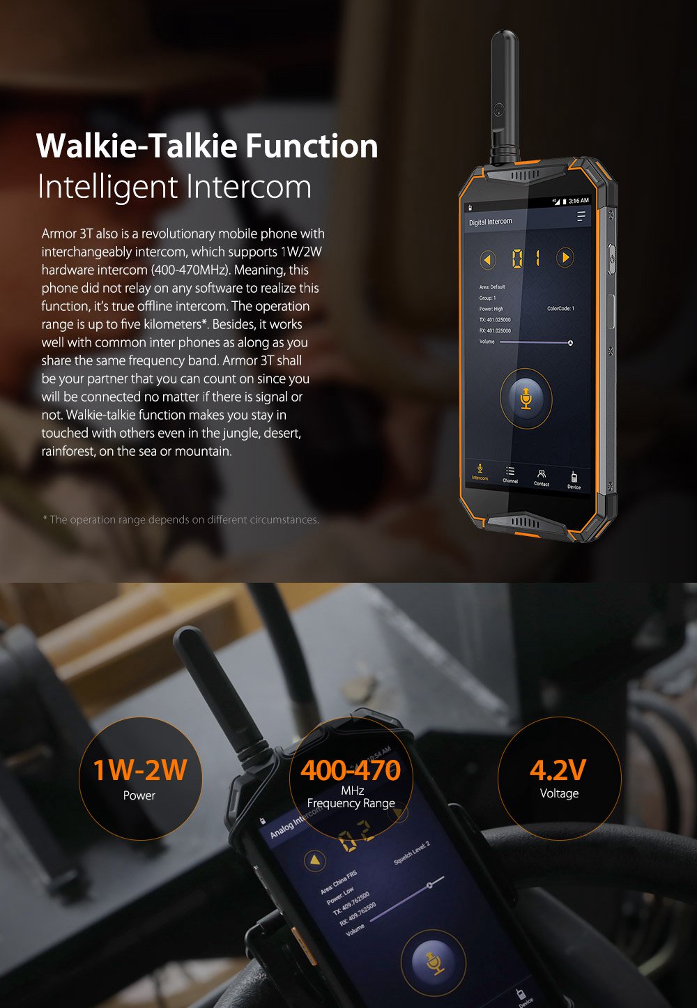 Ulefone Armor 3T 5.7 Inch 4G LTE Smartphone MT6763T 4GB 64GB 21.0MP Rear Camera Android 8.1 IP68 NFC 10300mAh Walkie Talkie - Orange