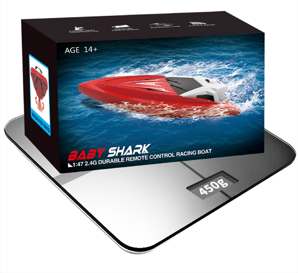 JJRC S5 Baby Shark 1/47 2.4G Wateryproof Two Built-in Motors Racing Boat RTR - Blue