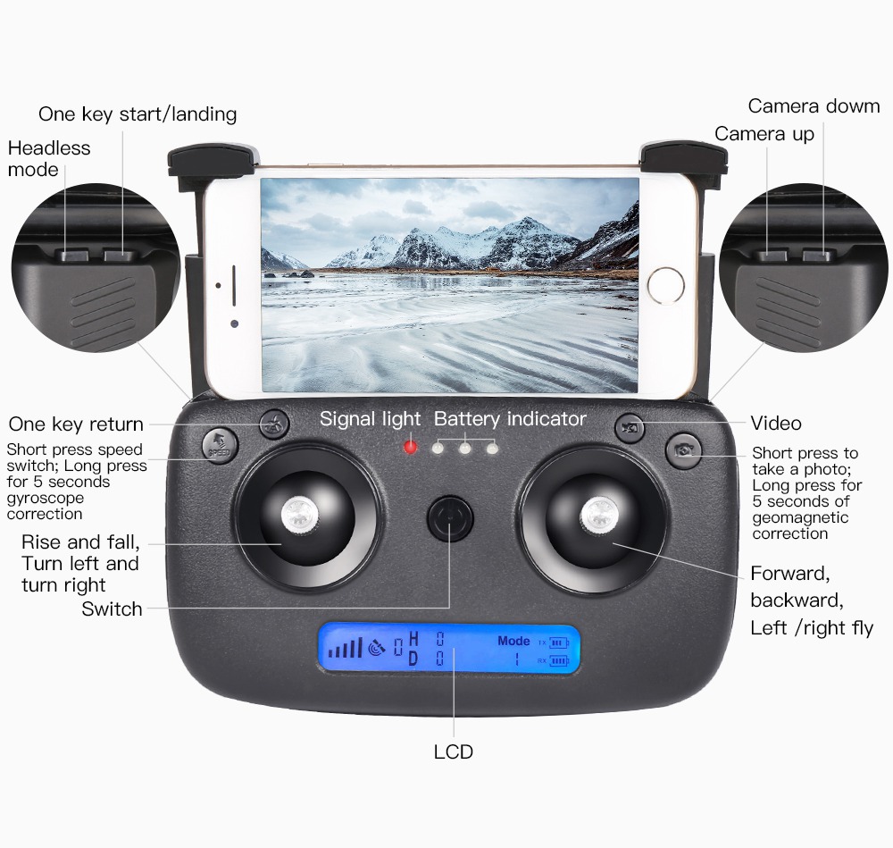 ZLRC SG906 Beast 4K Dual GPS 5G WiFi FPV Foldable RC Drone Optical Flow Positioning RTF White - Two Battery