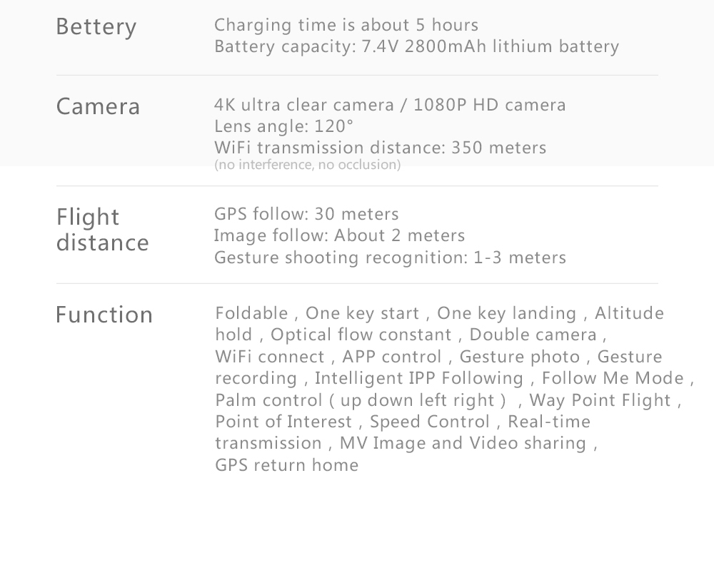 ZLRC SG906 Beast 4K 5G WIFI FPV Foldable RC Drone Quadcopter With Dual GPS Optical Flow Positioning RTF - White