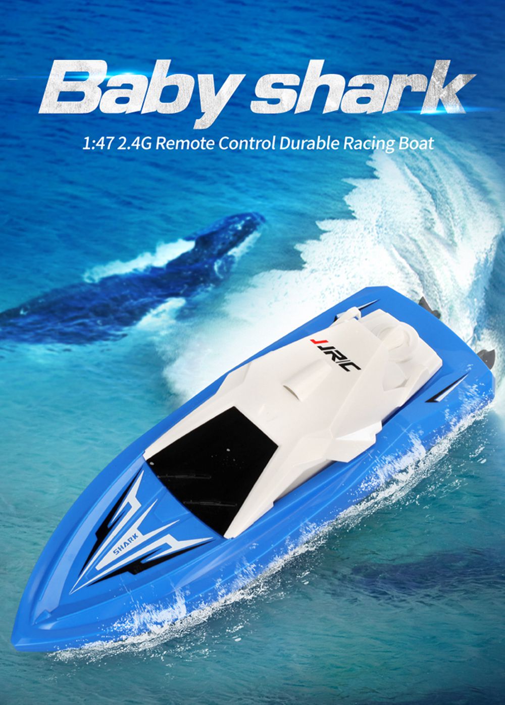 JJRC S5 Baby Shark 1/47 2.4G Wateryproof Two Built-in Motors Racing Boat RTR - Red