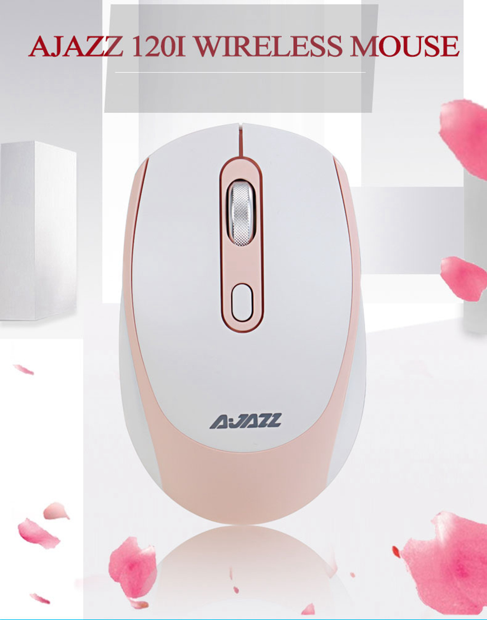 Ajazz 120I 1600DPI Adjustable 2.4G Wireless Mouse Office Gamer Ergonomics - Black