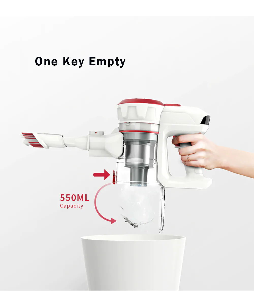 Dibea V008 Pro Cordless Stick Vacuum Cleaner 17000 Pa Suction Two Cleaning Modes 2-in-1 Handheld Car Vacuum - White EU Plug