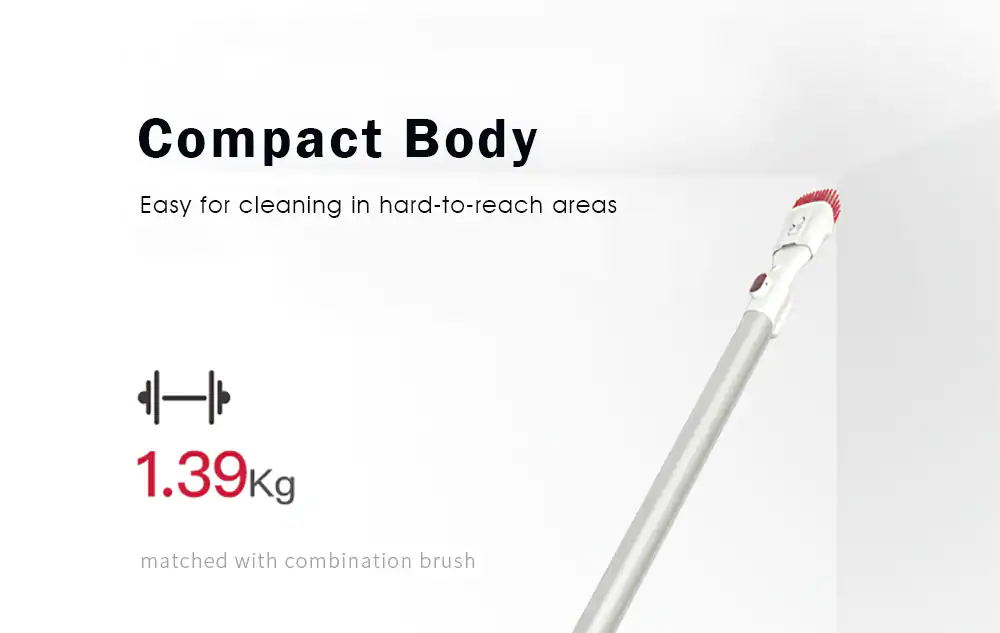 Dibea V008 Pro Cordless Stick Vacuum Cleaner 17000 Pa Suction Two Cleaning Modes 2-in-1 Handheld Car Vacuum - White EU Plug