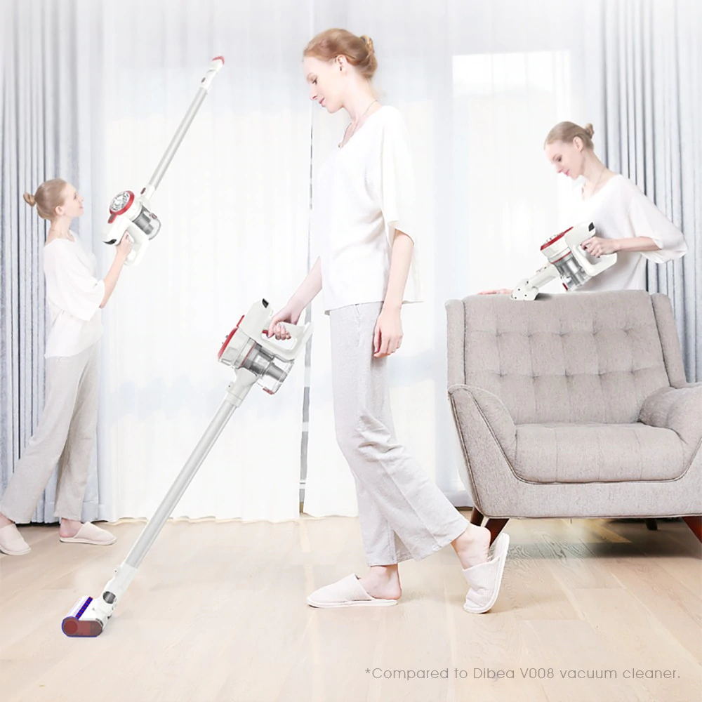 Dibea V008 Pro Cordless Stick Vacuum Cleaner 17000 Pa Suction Two Cleaning Modes 2-in-1 Handheld Car Vacuum - White EU Plug