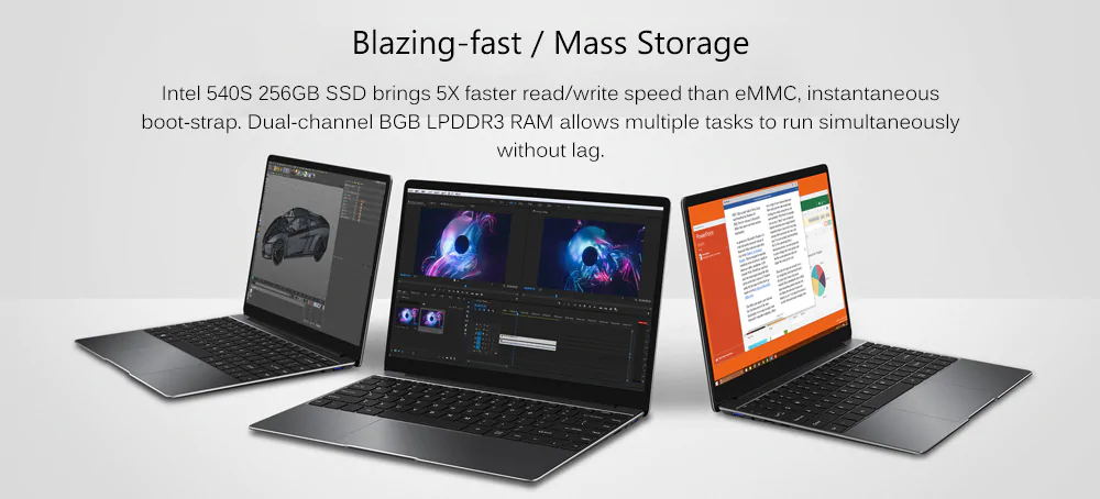 CHUWI AeroBook Laptop Intel Core M3-6Y30 Dual Core 13.3 Inch 1920*1010 8GB RAM 256GB SSD Windows 10 - Gray