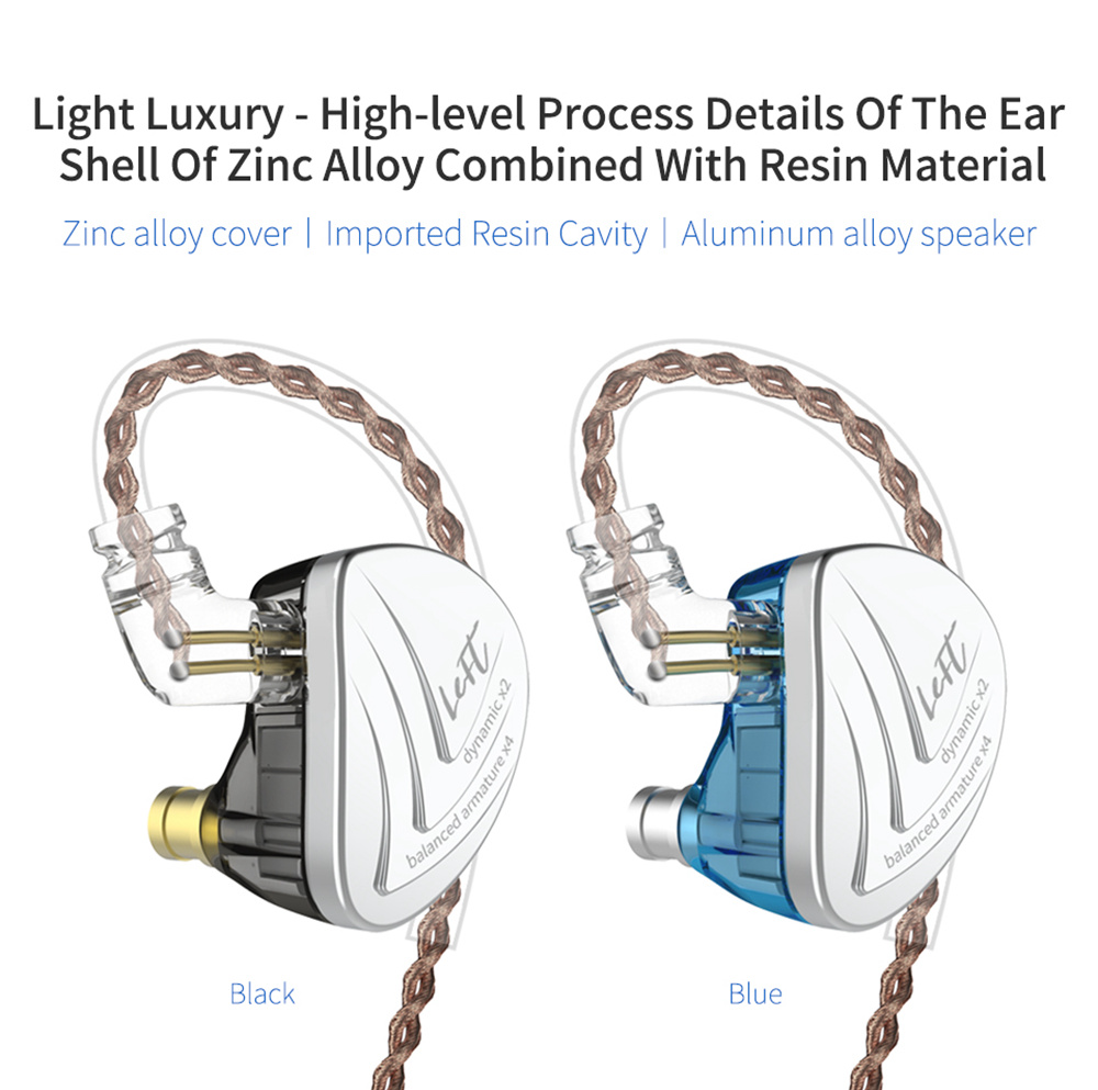 KZ AS16 Wired In-ear Earphone with Mic16BA Balanced Armature Units HIFI Bass Noise Cancelling - Blue