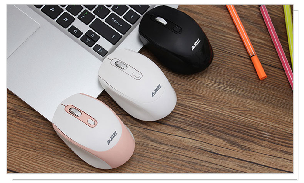 Ajazz 120I 1600DPI Adjustable 2.4G Wireless Mouse Office Gamer Ergonomics - Black