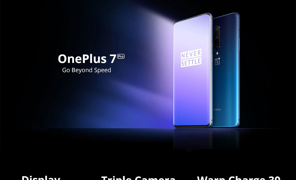 OnePlus 7 Pro Pop-up Camera 6.67 Inch 4G LTE Smartphone Snapdragon 855 8GB 256GB 48.0MP + 8.0MP + 16.0MP Triple Rear Cameras Android 9 In-display Fingerprint NFC Fast Charge Global ROM - Mirror Grey