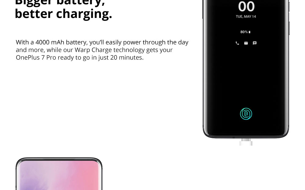 OnePlus 7 Pro Pop-up Camera 6.67 Inch 4G LTE Smartphone Snapdragon 855 8GB 256GB 48.0MP + 8.0MP + 16.0MP Triple Rear Cameras Android 9 In-display Fingerprint NFC Fast Charge Global ROM - Mirror Grey