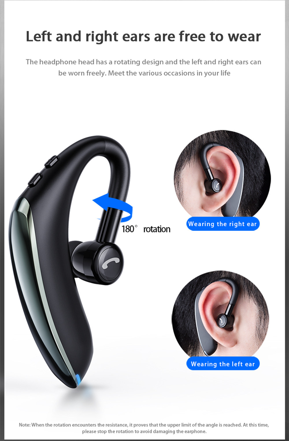 F900 Wireless Bluetooth 5.0 In-Ear Earbuds Noise Cancelling 170mAh Battery with Mic - Black