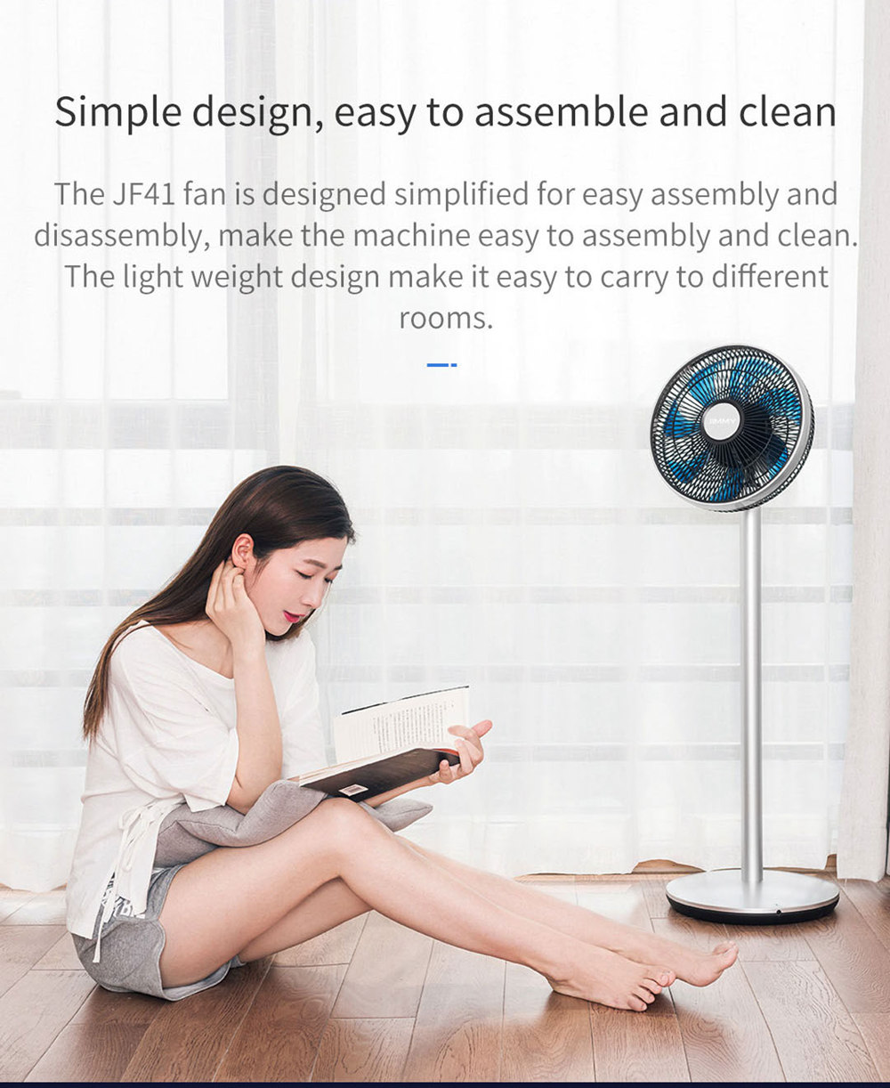 Xiaomi JIMMY JF41 Smart Fan 360-degree Oscillation 15M Blowing Distance Multiple Wind Modes - White