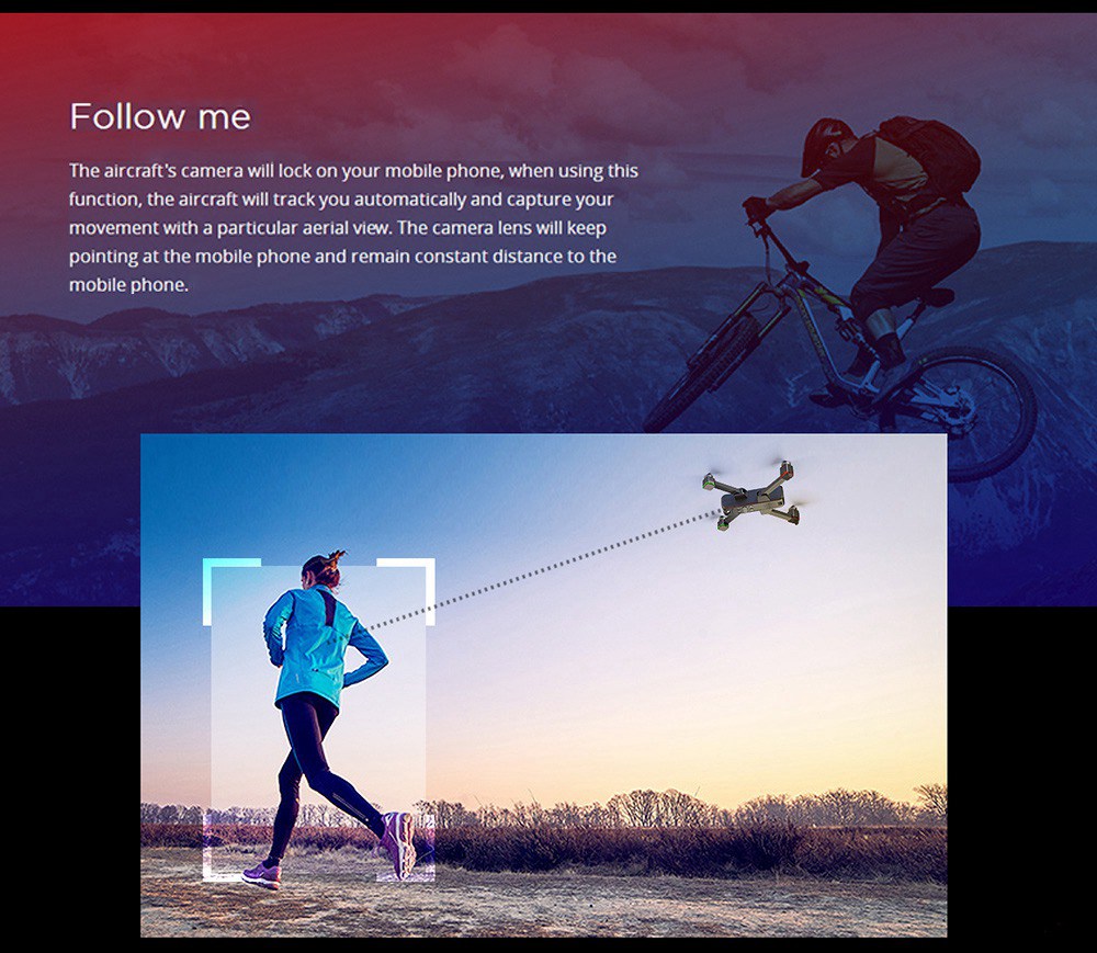 MJX Bugs 4 W B4W 2K 5G WIFI FPV GPS Foldable RC Drone With Single-axis Gimbal Follow Me Mode RTF - Two Batteries