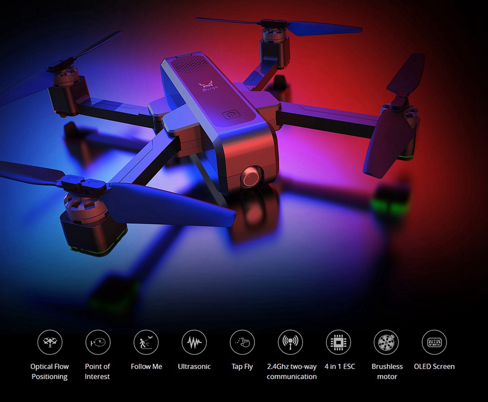 MJX Bugs 4 W B4W 2K 5G WIFI FPV GPS Foldable RC Drone With Single-axis Gimbal Follow Me Mode RTF - Two Batteries