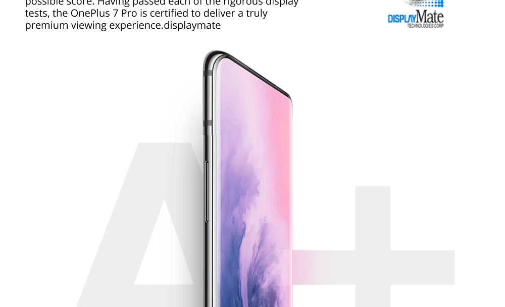 OnePlus 7 Pro Pop-up Camera 6.67 Inch 4G LTE Smartphone Snapdragon 855 8GB 256GB 48.0MP + 8.0MP + 16.0MP Triple Rear Cameras Android 9 In-display Fingerprint NFC Fast Charge Global ROM - Mirror Grey