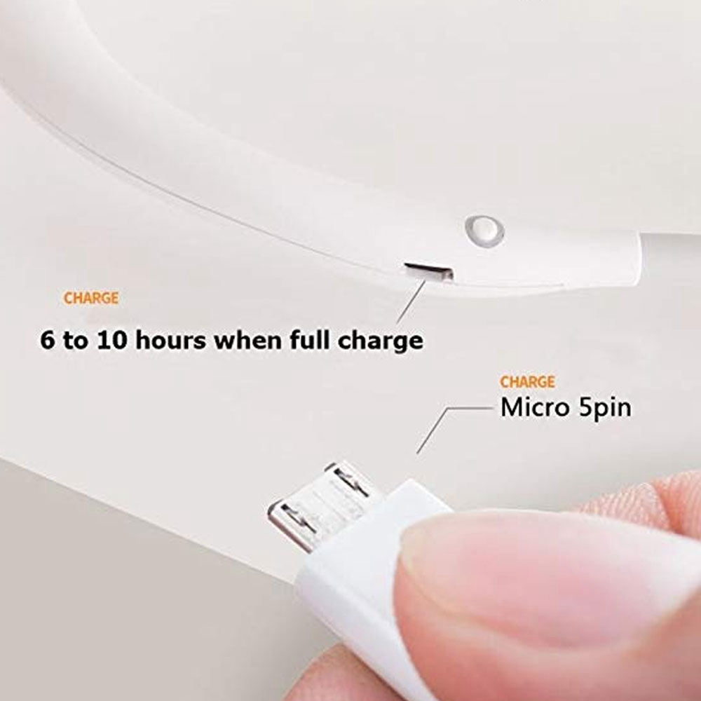 Mini Double Wind Head Neckband Fan with USB Rechargeable for Traveling Outdoor Office - Black