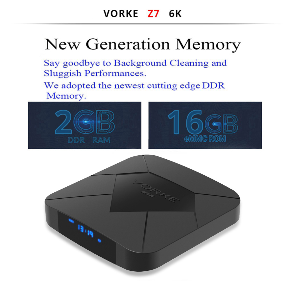 VORKE Z7 Allwinner H6 Android 9.0 2GB/16GB 6K TV Box WiFi LAN USB3.0