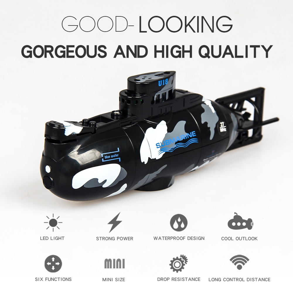 ShenQiWei 3311M Mini Electric RC Racing Submarine Boat Remote Control Toys For Kids - Black