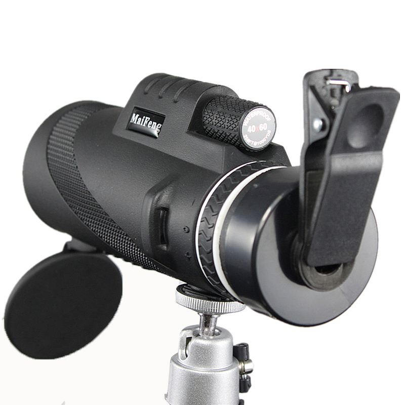 Telescope for Mobile Phone Monocular Outdoor Travel Portable with Stand Tripod - Black